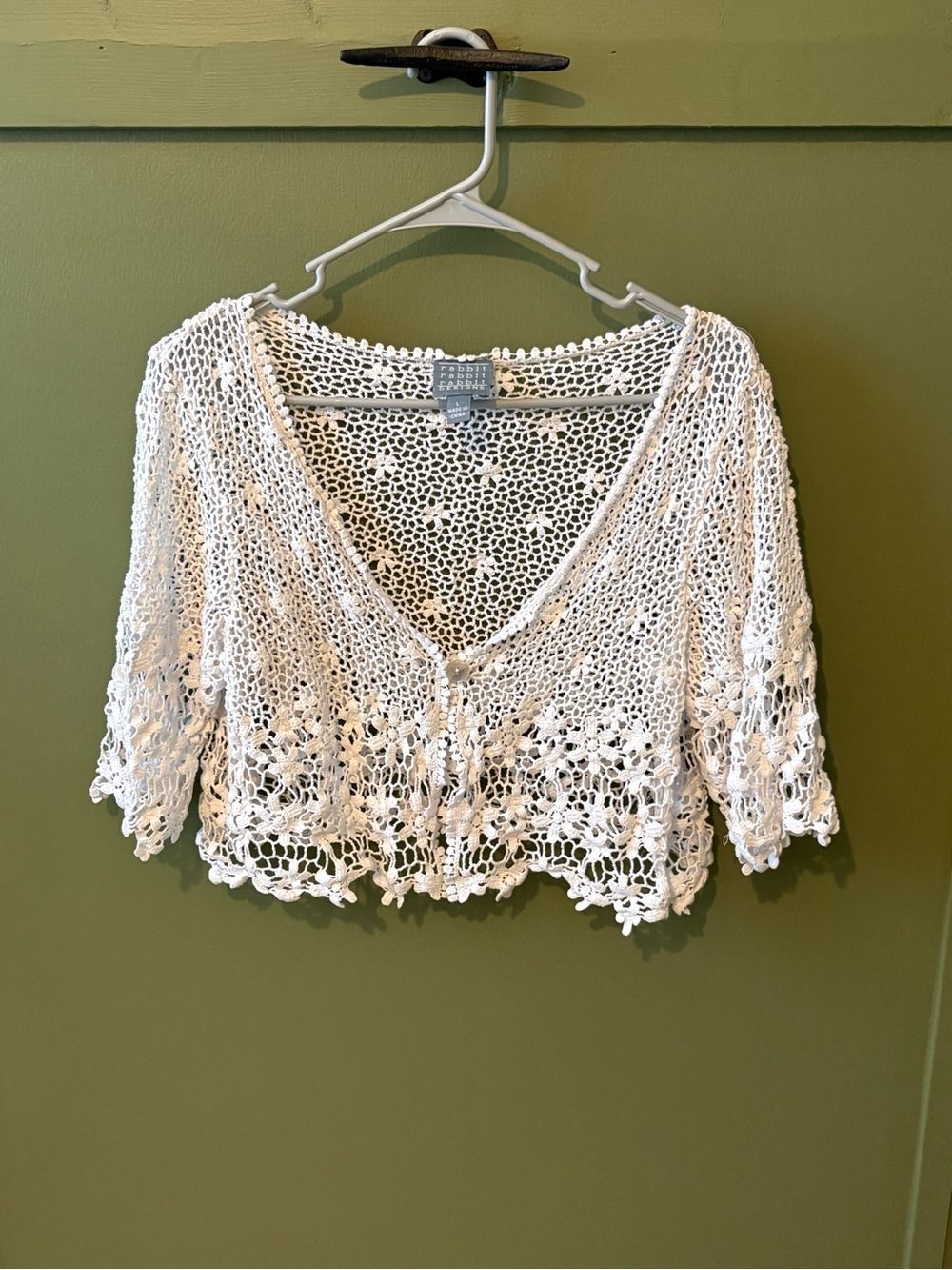 Rabbit Rabbit Rabbit Ivory Crochet Cardigan - Picture 2 of 4
